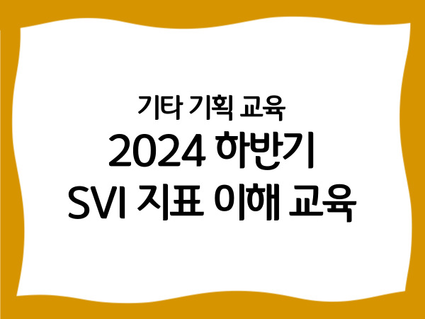 기타 기획 교육 '2024 하반기 SVI…